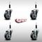 Service Caster 3.5'' SS Thermoplastic Rubber Wheel Swivel 7/8'' Expanding Stem Caster Set, 4PK SCC-SSEX20S3514-TPRB-78-4 - alternate 4